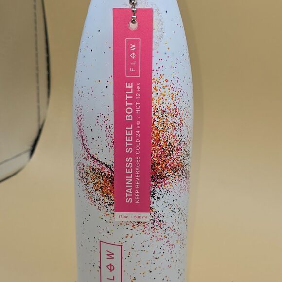 Flow 16oz  stainless steel Water Bottle White and Pink - Picture 3 of 3